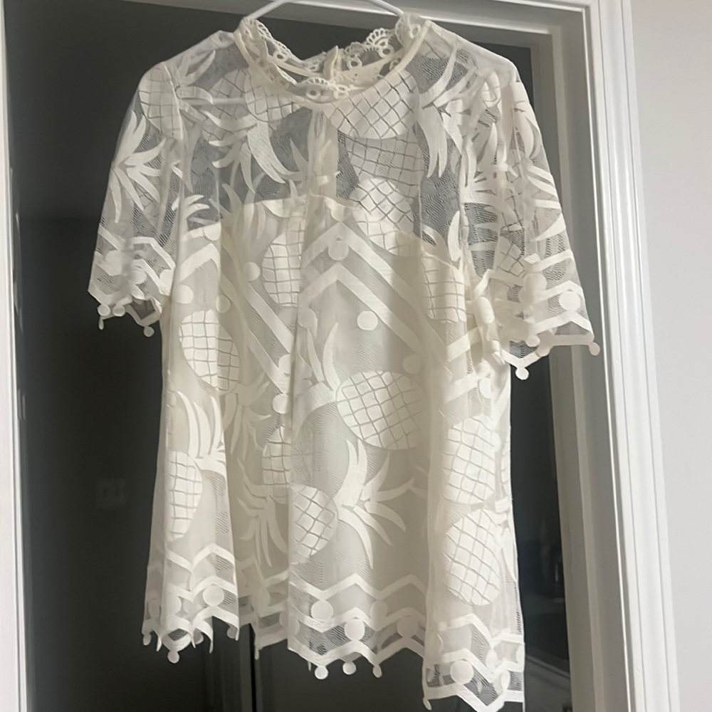 HD in Paris White Lace Blouse
